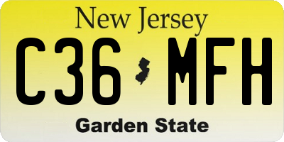 NJ license plate C36MFH