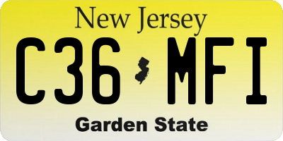 NJ license plate C36MFI