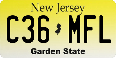 NJ license plate C36MFL