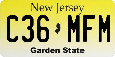 NJ license plate C36MFM