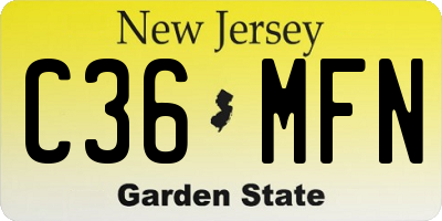 NJ license plate C36MFN