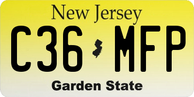 NJ license plate C36MFP