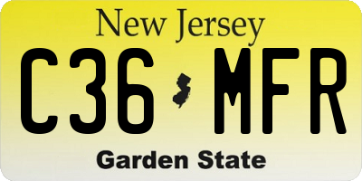 NJ license plate C36MFR