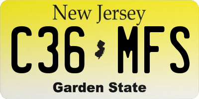 NJ license plate C36MFS