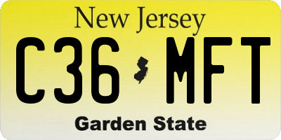 NJ license plate C36MFT