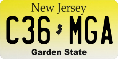 NJ license plate C36MGA