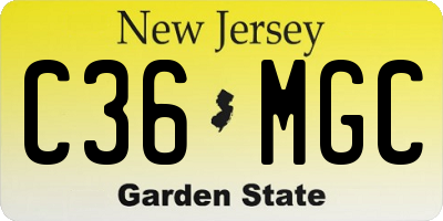 NJ license plate C36MGC