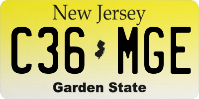 NJ license plate C36MGE