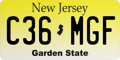 NJ license plate C36MGF