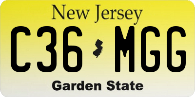 NJ license plate C36MGG