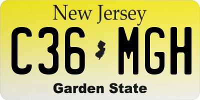 NJ license plate C36MGH