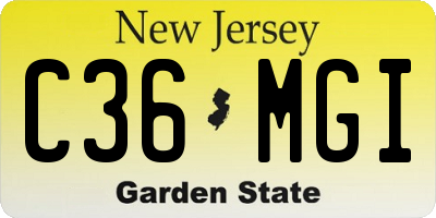 NJ license plate C36MGI