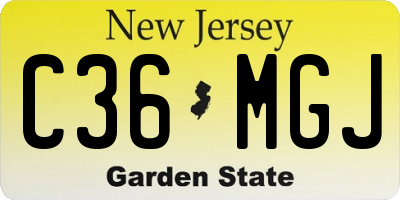 NJ license plate C36MGJ