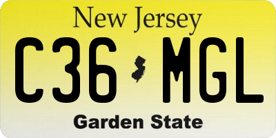 NJ license plate C36MGL
