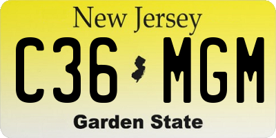NJ license plate C36MGM