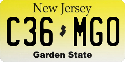 NJ license plate C36MGO