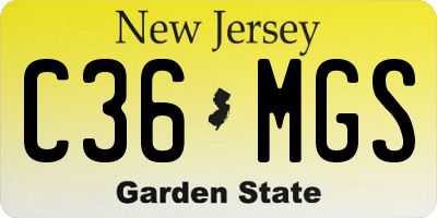 NJ license plate C36MGS