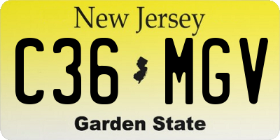 NJ license plate C36MGV