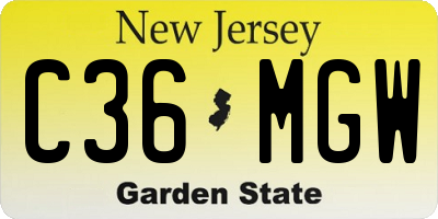NJ license plate C36MGW
