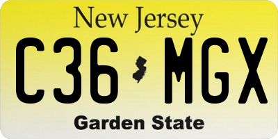 NJ license plate C36MGX