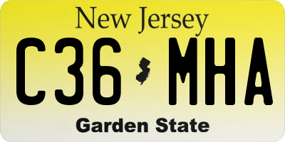 NJ license plate C36MHA