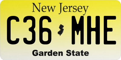 NJ license plate C36MHE