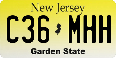 NJ license plate C36MHH