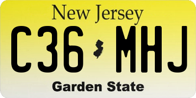 NJ license plate C36MHJ