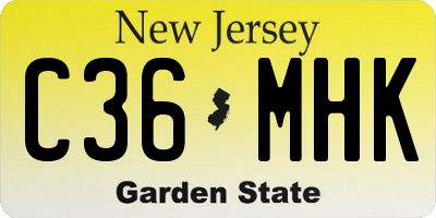 NJ license plate C36MHK
