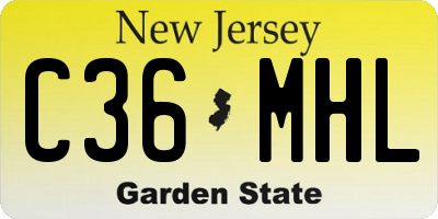 NJ license plate C36MHL