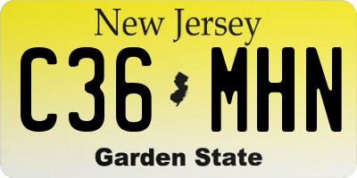 NJ license plate C36MHN