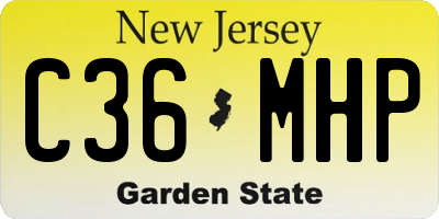 NJ license plate C36MHP