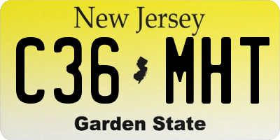 NJ license plate C36MHT