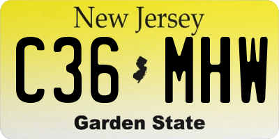 NJ license plate C36MHW