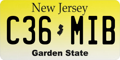 NJ license plate C36MIB