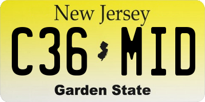 NJ license plate C36MID