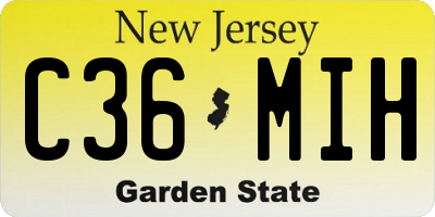NJ license plate C36MIH