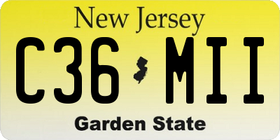 NJ license plate C36MII