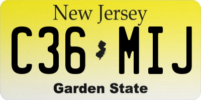 NJ license plate C36MIJ