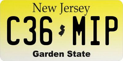 NJ license plate C36MIP