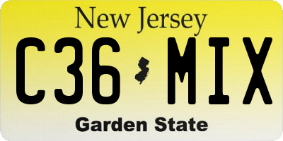 NJ license plate C36MIX
