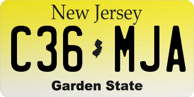 NJ license plate C36MJA