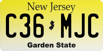 NJ license plate C36MJC