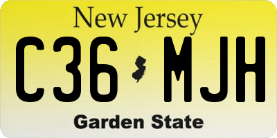 NJ license plate C36MJH