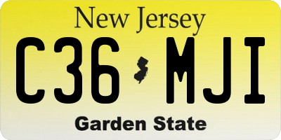 NJ license plate C36MJI