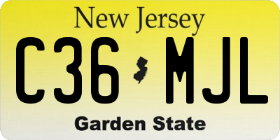 NJ license plate C36MJL