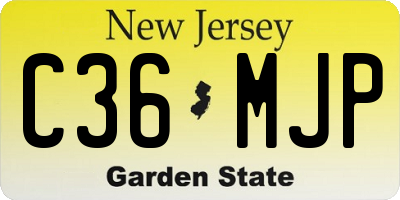 NJ license plate C36MJP