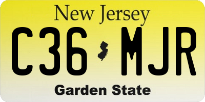 NJ license plate C36MJR