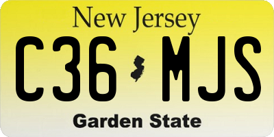 NJ license plate C36MJS