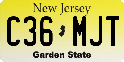 NJ license plate C36MJT